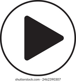 play button vector icon - black illustration
