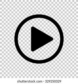 play button vector icon - black illustration