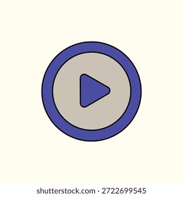 Schaltfläche abspielen, Vektorsymbol, Blaufarbe