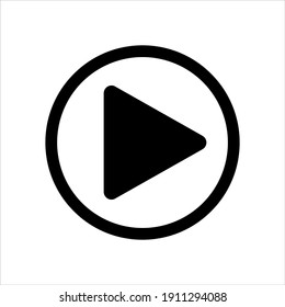 Play button vector icon, Play Button circle logo design.	