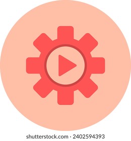 Play Button Vector Icon Flat Circle Style
