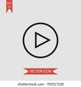 Play button vector icon illustration symbol
