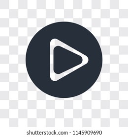 Play button vector icon isolated on transparent background, Play button logo concept