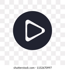 Play button vector icon isolated on transparent background, Play button logo concept