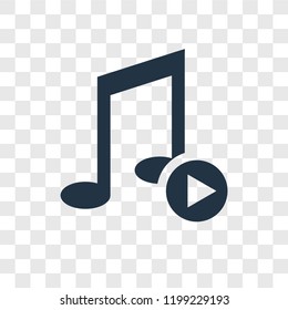 Play button vector icon isolated on transparent background, Play button transparency logo concept