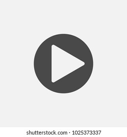 play button vector icon for media videos websites 