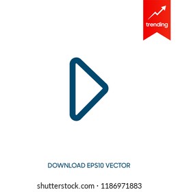 play button vector icon for media videos websites