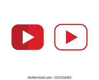 Play button vector icon. Media player symbol collection.