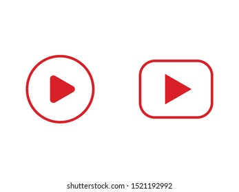 Play button vector icon. Media player symbol collection.