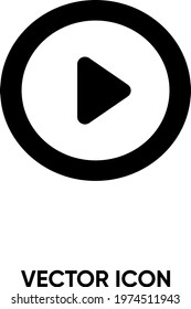 Play button vector icon. Modern, simple flat vector illustration for website or mobile app. Play button symbol, logo illustration. Pixel perfect vector graphics	