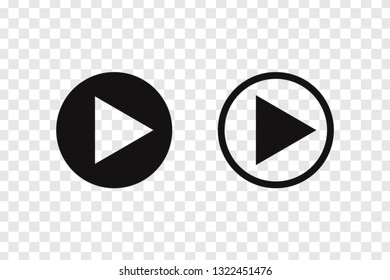 Play button vector icon, music audio and video player play button in circle - Vector 