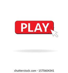  play button vector icon on white background. Flat vector play button icon symbol sign from modern user.