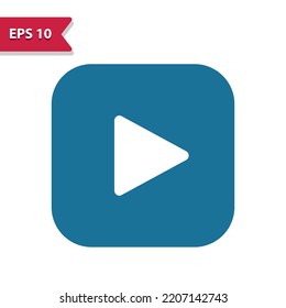 Play Button Vector Icon. Professional pixel-aligned icon in glyph style.