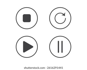play button vector icon set
