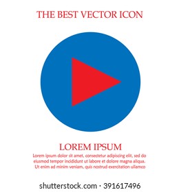 Play button vector icon. Simple isolated sign symbol.