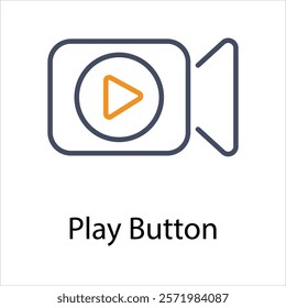 Play Button Vector icon stock illustration