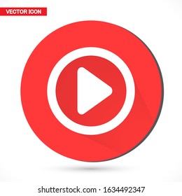 Play button vector icon in trendy flat style isolated on grey background. vector icon Play symbol for your web site design, logo, app