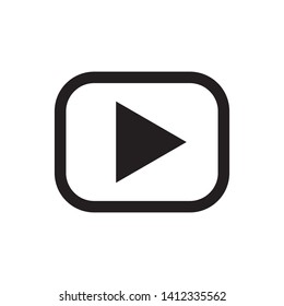 Play button vector icon. Video media player symbol.