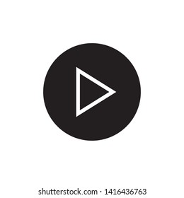 Play button vector icon. Video media player symbol.