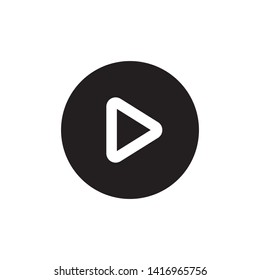 Play button vector icon. Video media player symbol.