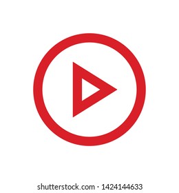 Play button vector icon. Video media player symbol.