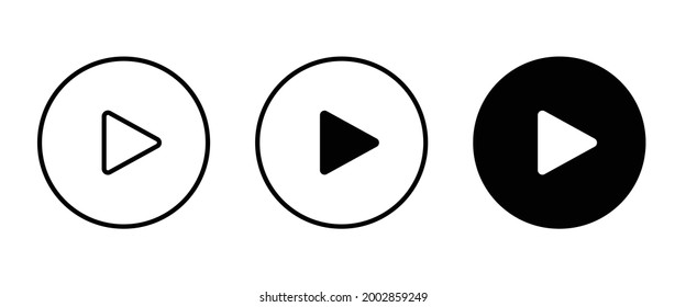 Play button vector icon. Video play icon