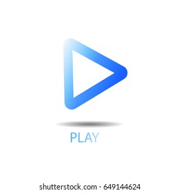 Play button vector illustration blue gradiante abstract background