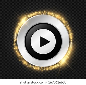 Play button. Vector illustration. Icon button.	