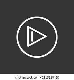 Play Button Vector Line Inverted Icon Design
