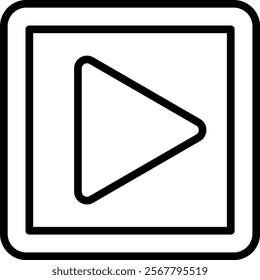 Play Button Vector Lineal Icon On White Background.