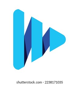 Play Button Vector Logo Design Template