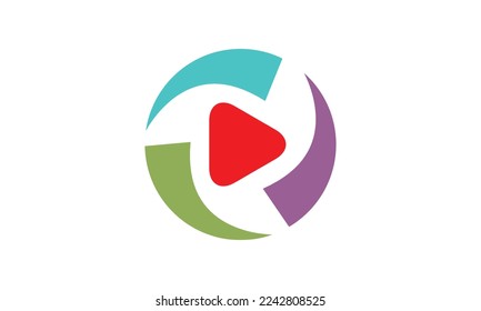Play button vector logo media player vector Free Vector	