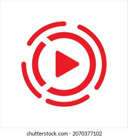 play button vector with red color