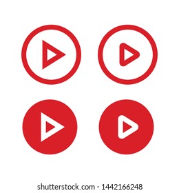 Play button vector set. Media player symbol collection.