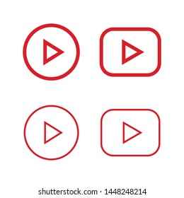 Play button vector set. Media player symbol collection.