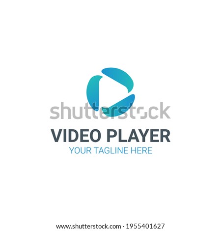 Play Button Video App Game Vector Abstract Illustration Logo Icon Design Template Element