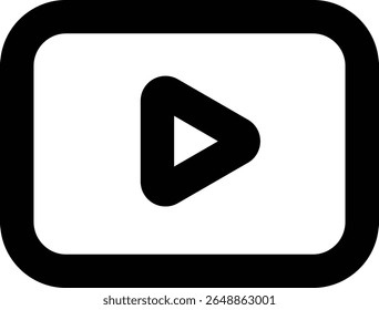 Schaltfläche Video-Symbol in fett umrissenem Stil abspielen