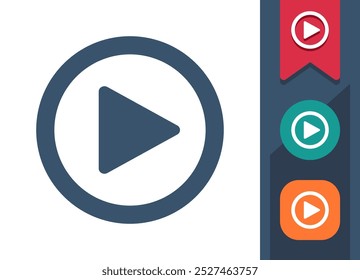 Wiedergabetaste, Videosymbol. Professionelles, Pixel perfektes Symbol. EPS 10-Format.
