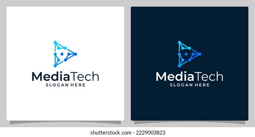 Reproducir la plantilla de diseño del logotipo o del logotipo de vídeo con el logotipo de tecnología diseño gráfico ilustración vectorial. Símbolo, icono, creativo.