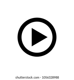 Play button for video or music play vector icon
