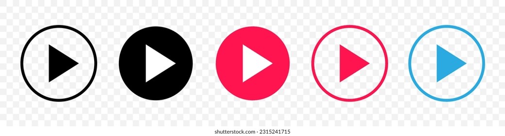 Play-Taste. Play the video. Video-Player-Schild. Vektorgrafik