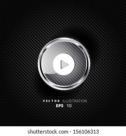 Play button web icon, flat design