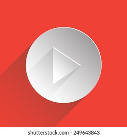 Play button web icon, flat design