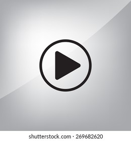 Play button web icon, flat design