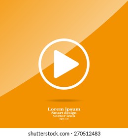 Play button web icon, flat design