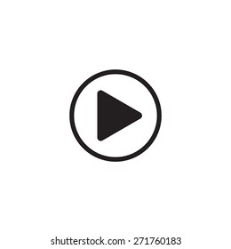 Play button web icon, flat design