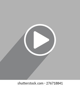 Play button web icon, flat design