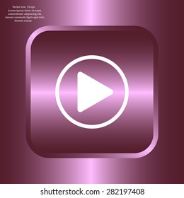 Play button web icon, flat design