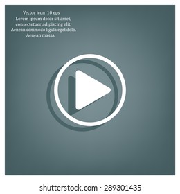 Play button web icon, flat design