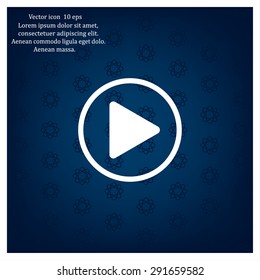 Play button web icon, flat design